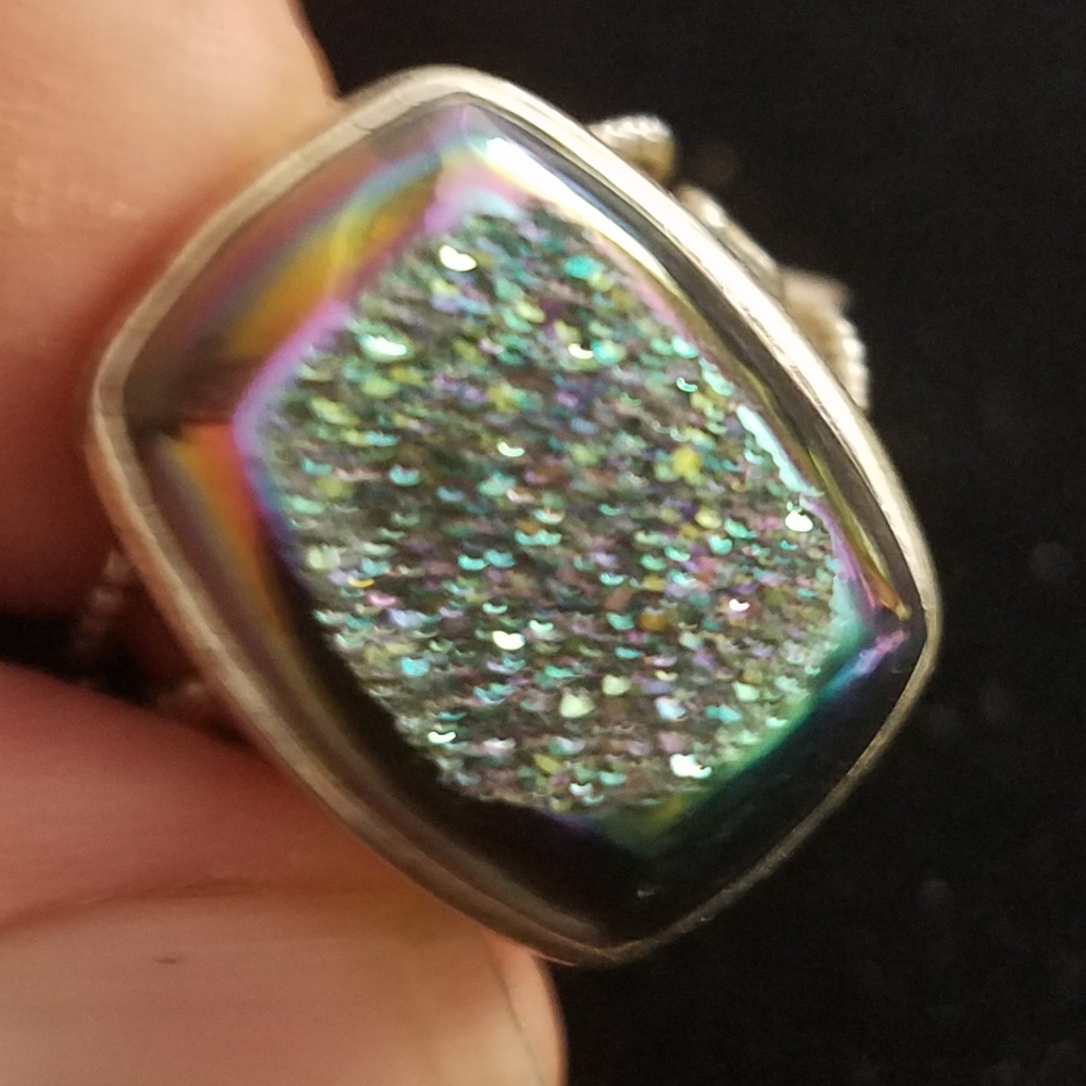 Green Druzy Large Ring. - image 3